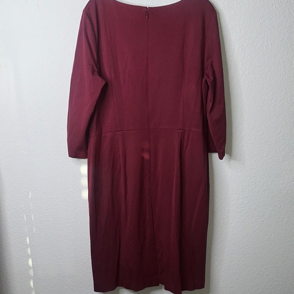 Adrianna Papell Deep Red Long Sleeve Dress‎ - Picture 6 of 8